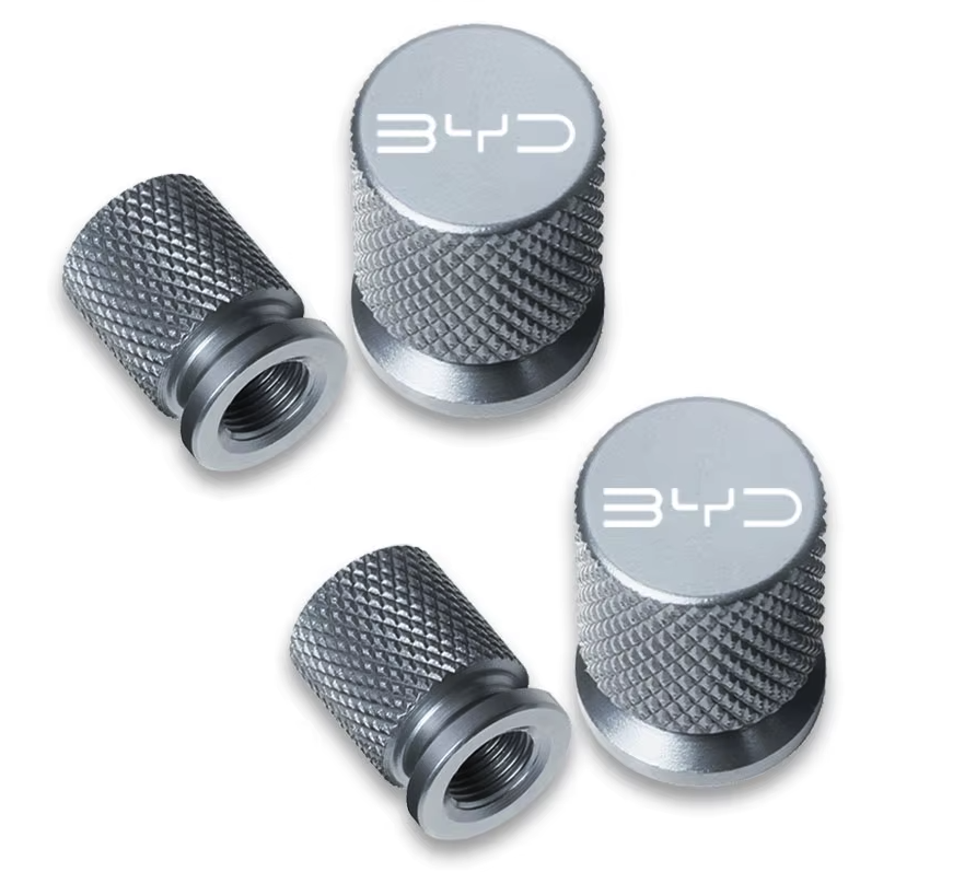 Nakrętki zaworów opon aluminiowe BYD - zestaw