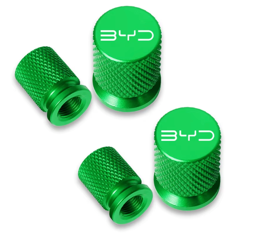 Nakrętki zaworów opon aluminiowe BYD - zestaw